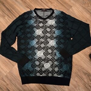 Men's Patterned Ombre Crewneck Sweater